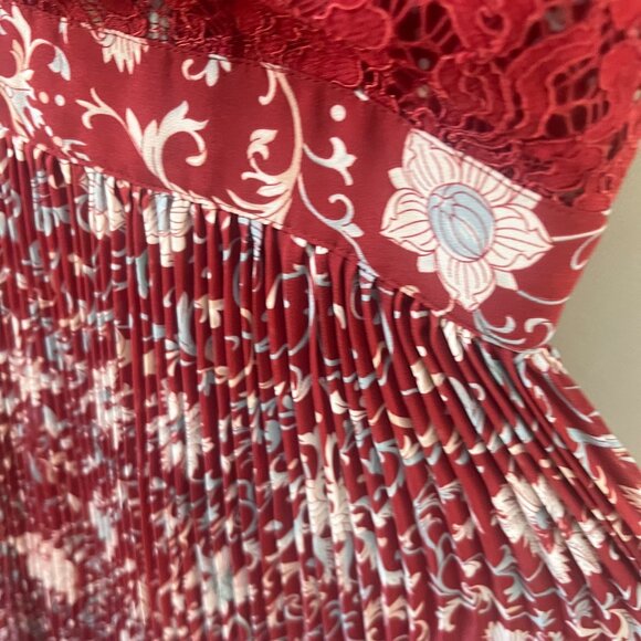 Anthropologie Plenty By Tracy Reese Arcadia Midi Lace and Pleated Skirt Dress- 2 - Picture 2 of 5